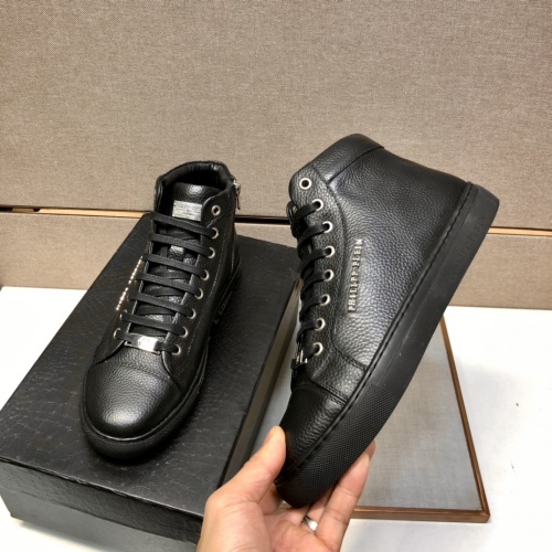Replica Philipp Plein PP High Tops Shoes For Men #910228 $88.00 USD for Wholesale