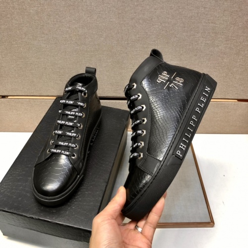 Replica Philipp Plein PP High Tops Shoes For Men #910238 $88.00 USD for Wholesale