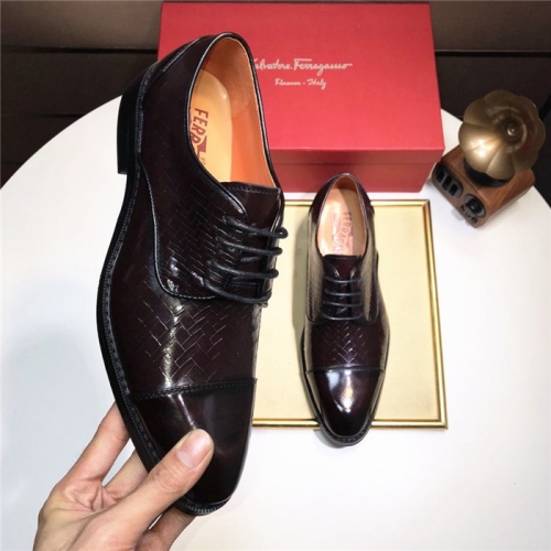 Replica Salvatore Ferragamo Leather Shoes For Men #910778 $82.00 USD for Wholesale