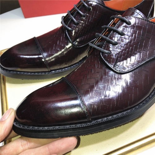 Replica Salvatore Ferragamo Leather Shoes For Men #910778 $82.00 USD for Wholesale