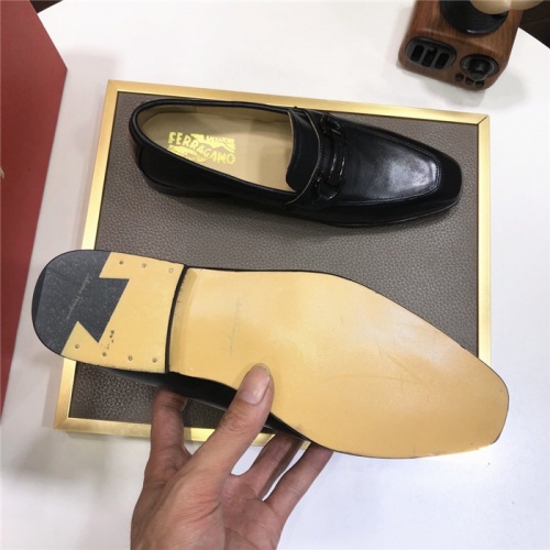Replica Salvatore Ferragamo Leather Shoes For Men #910780 $88.00 USD for Wholesale