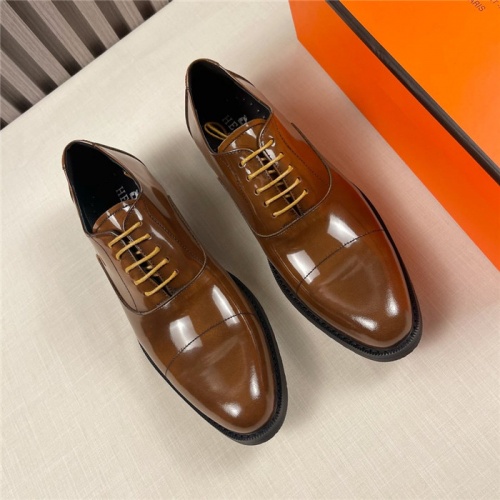Replica Hermes Leather Shoes For Men #910795 $85.00 USD for Wholesale