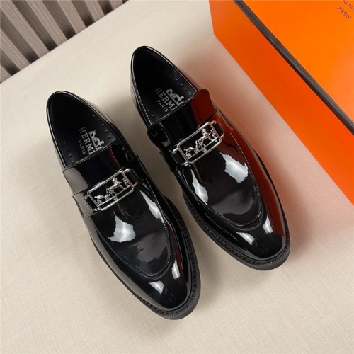 Replica Hermes Leather Shoes For Men #910796 $88.00 USD for Wholesale