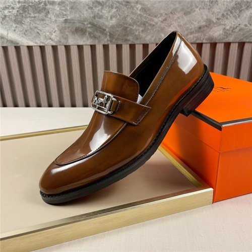Replica Hermes Leather Shoes For Men #910797 $88.00 USD for Wholesale