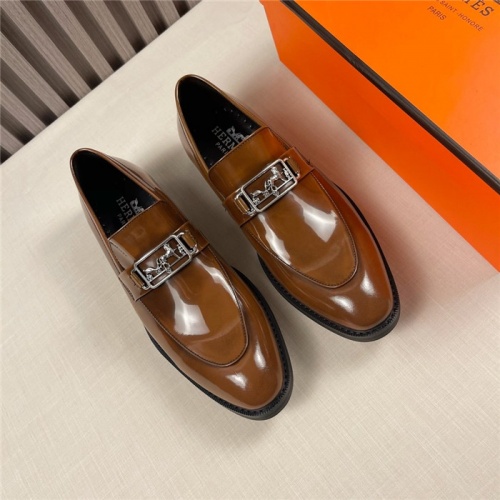 Replica Hermes Leather Shoes For Men #910797 $88.00 USD for Wholesale
