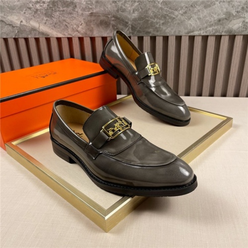 Hermes Leather Shoes For Men #910798 $92.00 USD, Wholesale Replica Hermes Leather Shoes
