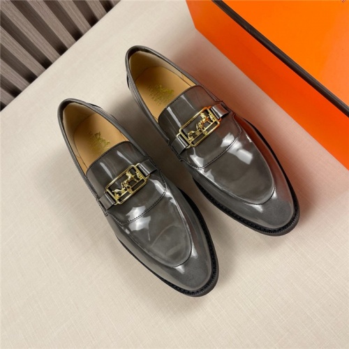Replica Hermes Leather Shoes For Men #910798 $92.00 USD for Wholesale