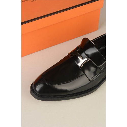 Replica Hermes Leather Shoes For Men #910859 $80.00 USD for Wholesale