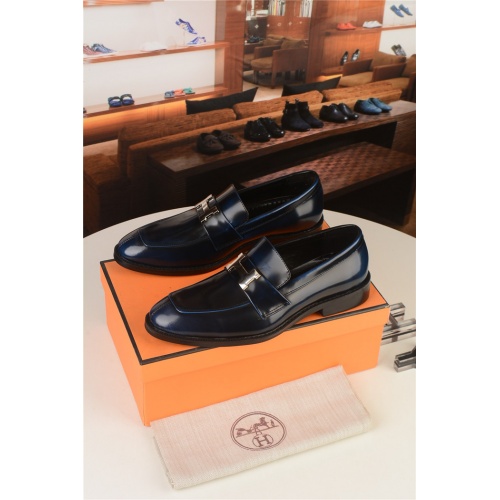 Replica Hermes Leather Shoes For Men #910860 $80.00 USD for Wholesale