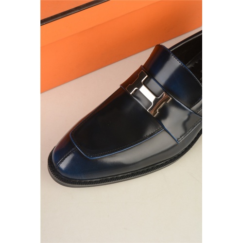 Replica Hermes Leather Shoes For Men #910860 $80.00 USD for Wholesale