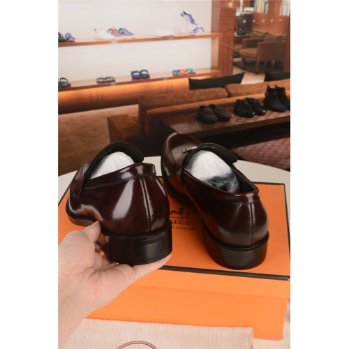 Replica Hermes Leather Shoes For Men #910861 $80.00 USD for Wholesale