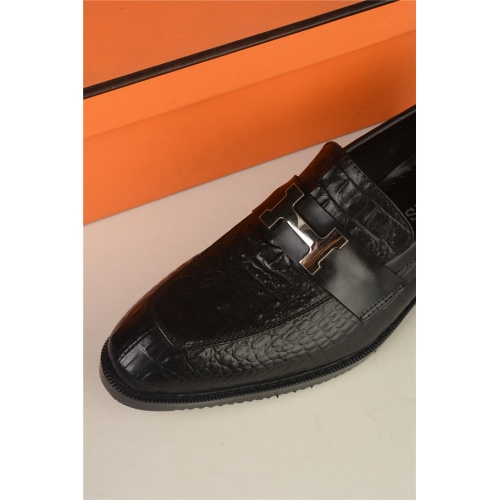 Replica Hermes Leather Shoes For Men #910862 $80.00 USD for Wholesale