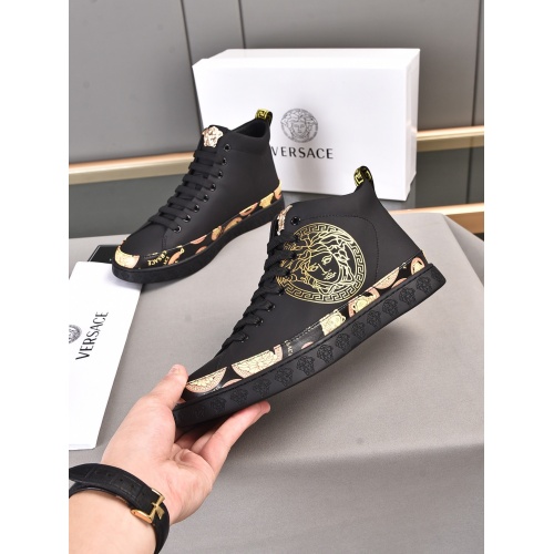 Replica Versace High Tops Shoes For Men #911276 $80.00 USD for Wholesale