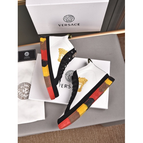 Replica Versace High Tops Shoes For Men #911279 $80.00 USD for Wholesale