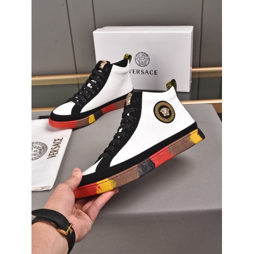 Replica Versace High Tops Shoes For Men #911285 $80.00 USD for Wholesale