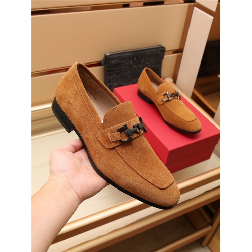 Replica Salvatore Ferragamo Leather Shoes For Men #911702 $118.00 USD for Wholesale