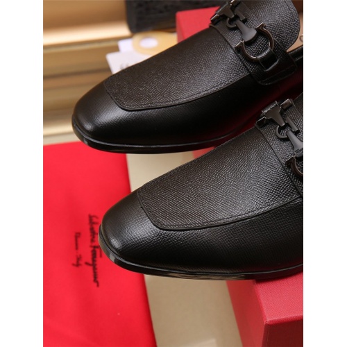 Replica Salvatore Ferragamo Leather Shoes For Men #911705 $118.00 USD for Wholesale