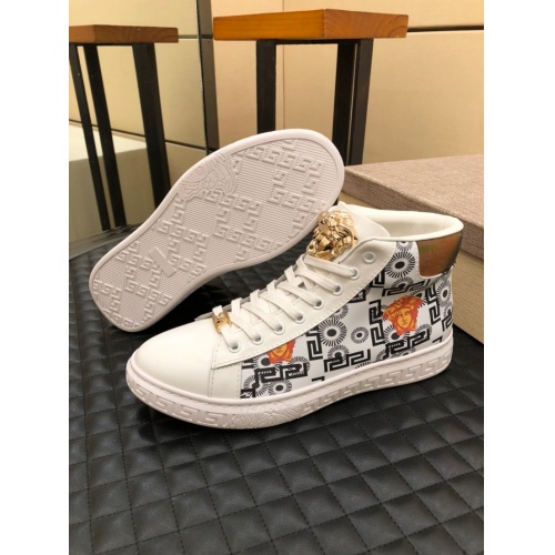 Replica Versace High Tops Shoes For Men #911761 $80.00 USD for Wholesale