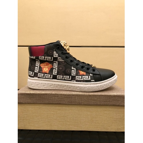 Replica Versace High Tops Shoes For Men #911762 $80.00 USD for Wholesale