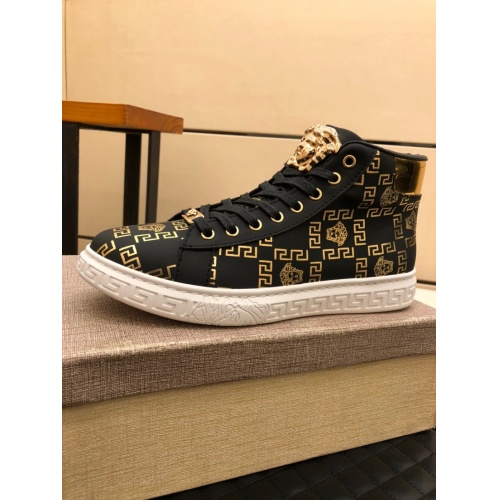 Replica Versace High Tops Shoes For Men #911763 $80.00 USD for Wholesale