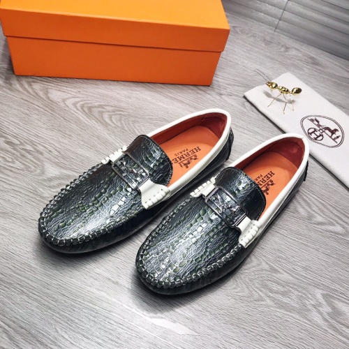 Hermes Leather Shoes For Men #912201 $68.00 USD, Wholesale Replica Hermes Leather Shoes