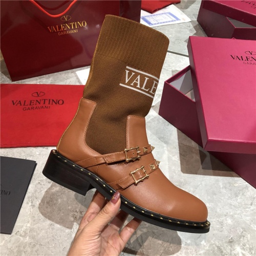 Replica Valentino Boots For Women #912479 $100.00 USD for Wholesale
