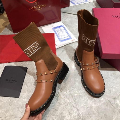 Replica Valentino Boots For Women #912479 $100.00 USD for Wholesale