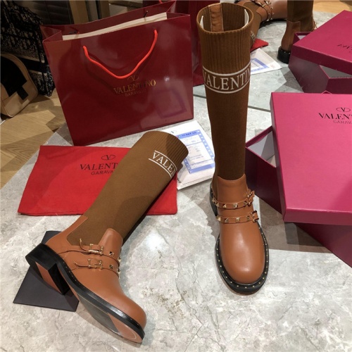 Replica Valentino Boots For Women #912480 $100.00 USD for Wholesale