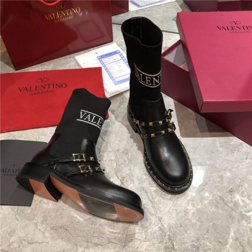 Replica Valentino Boots For Women #912482 $100.00 USD for Wholesale