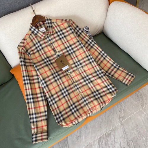 Replica Burberry Shirts Long Sleeved For Men #912806 $70.00 USD for Wholesale