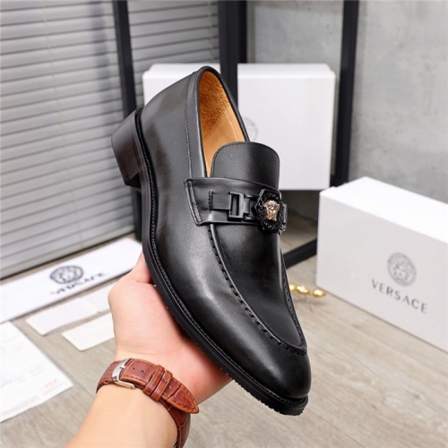 Replica Versace Leather Shoes For Men #913802 $82.00 USD for Wholesale