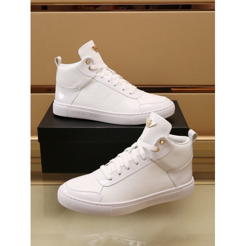 Replica Armani High Tops Shoes For Men #913861 $85.00 USD for Wholesale