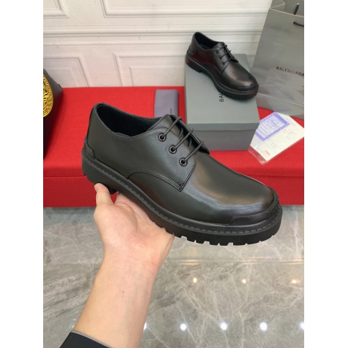 Replica Balenciaga Leather Shoes For Men #913956 $122.00 USD for Wholesale