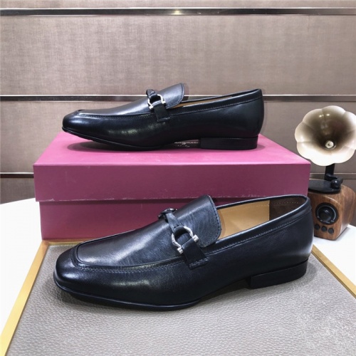 Replica Salvatore Ferragamo Leather Shoes For Men #914135 $100.00 USD for Wholesale