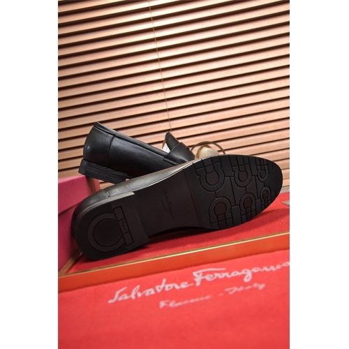 Replica Salvatore Ferragamo Leather Shoes For Men #914155 $96.00 USD for Wholesale