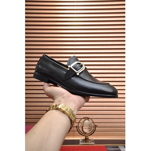 Replica Salvatore Ferragamo Leather Shoes For Men #914156 $96.00 USD for Wholesale