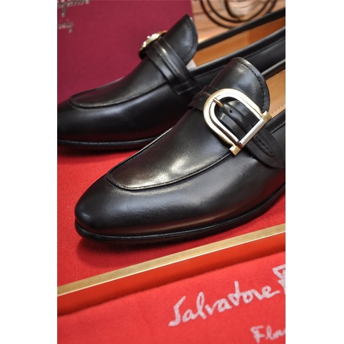 Replica Salvatore Ferragamo Leather Shoes For Men #914156 $96.00 USD for Wholesale