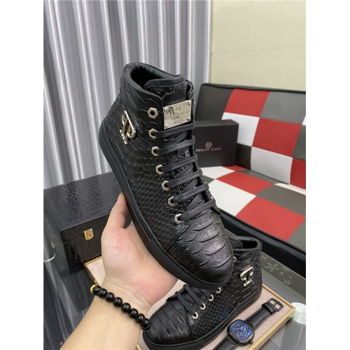 Replica Philipp Plein PP High Tops Shoes For Men #914170 $85.00 USD for Wholesale