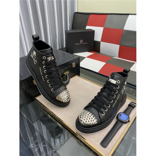 Replica Philipp Plein PP High Tops Shoes For Men #914172 $85.00 USD for Wholesale