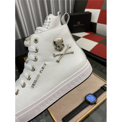 Replica Philipp Plein PP High Tops Shoes For Men #914173 $85.00 USD for Wholesale