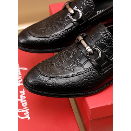 Replica Salvatore Ferragamo Leather Shoes For Men #914210 $82.00 USD for Wholesale