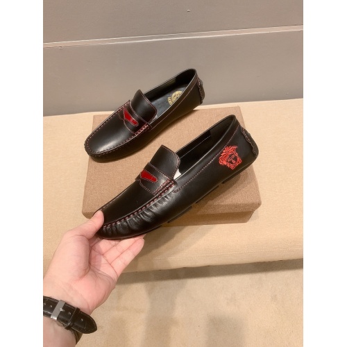 Replica Versace Leather Shoes For Men #914240 $68.00 USD for Wholesale