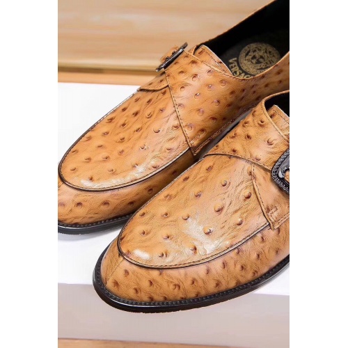 Replica Versace Leather Shoes For Men #914251 $80.00 USD for Wholesale