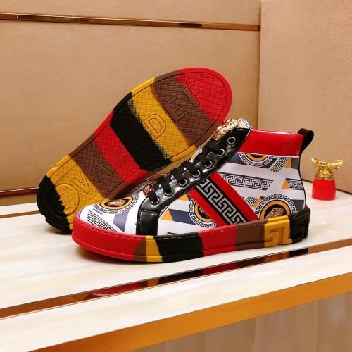 Replica Versace High Tops Shoes For Men #914260 $82.00 USD for Wholesale