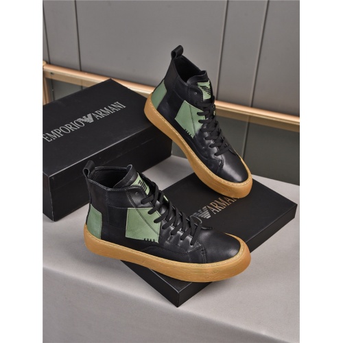 Armani High Tops Shoes For Men #914690 $82.00 USD, Wholesale Replica Armani High Tops Shoes
