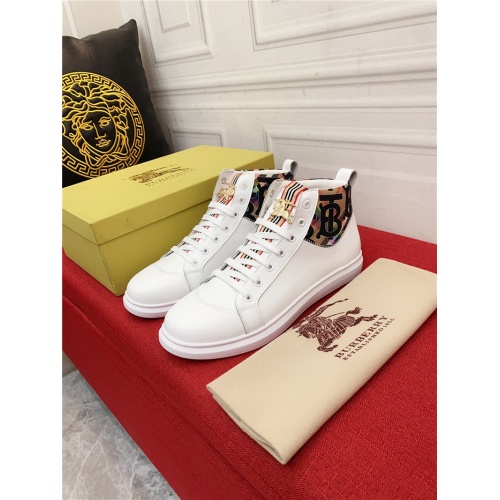 Replica Burberry High Tops Shoes For Men #914708 $76.00 USD for Wholesale