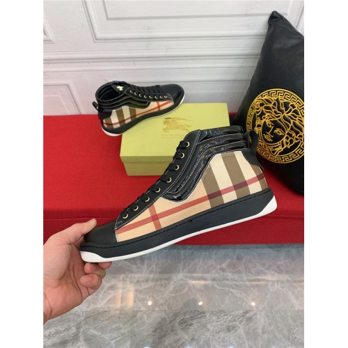Replica Burberry High Tops Shoes For Men #914710 $82.00 USD for Wholesale