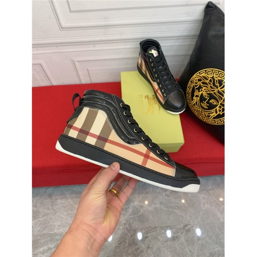 Replica Burberry High Tops Shoes For Men #914710 $82.00 USD for Wholesale