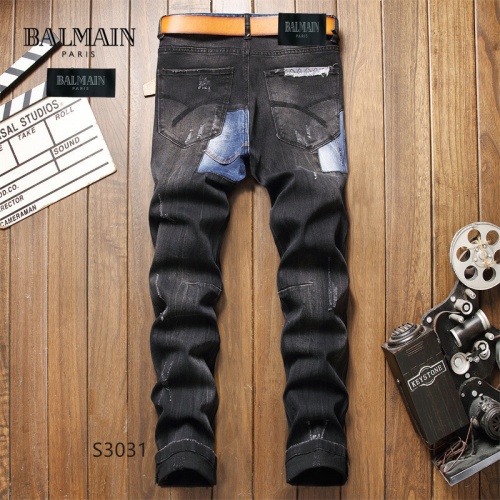 Replica Balmain Jeans For Men #914737 $48.00 USD for Wholesale