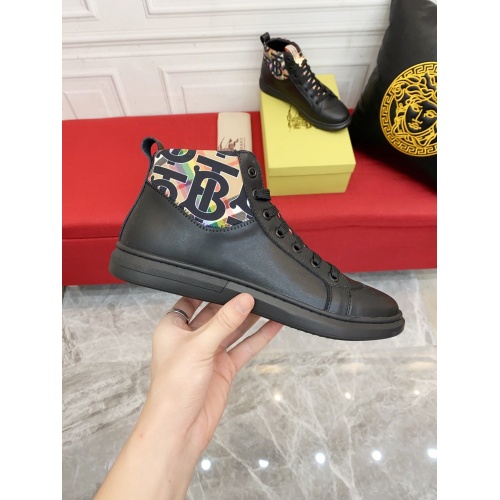 Replica Burberry High Tops Shoes For Men #914914 $76.00 USD for Wholesale